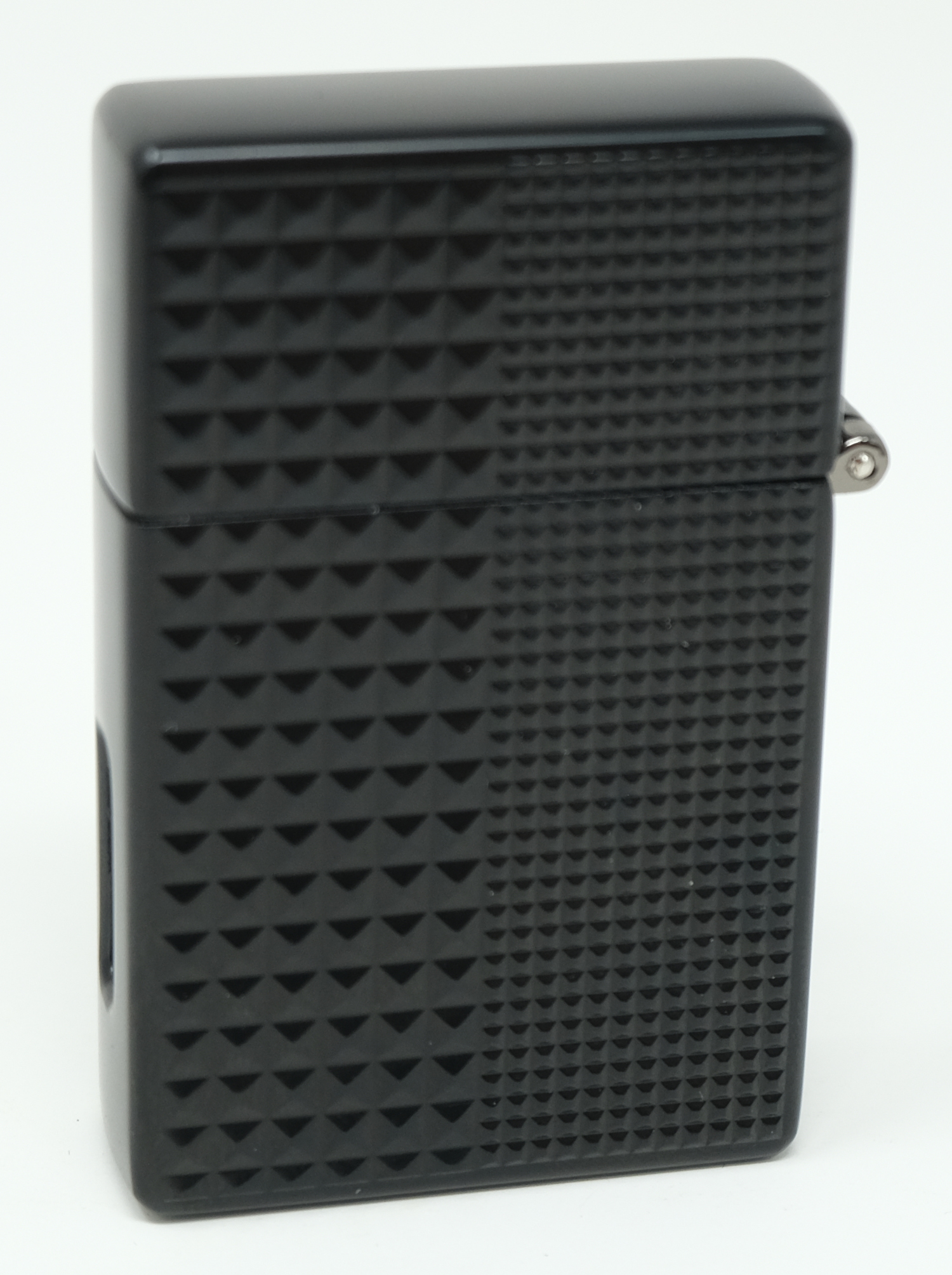 The Obsidian — black pyramid-cut Magic Lighter, closed